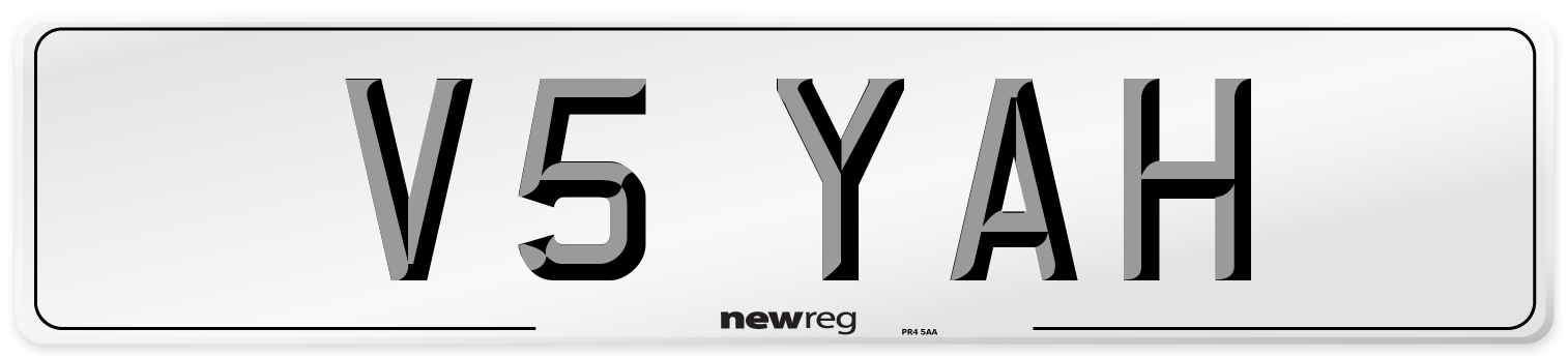 V5 YAH Number Plate from New Reg